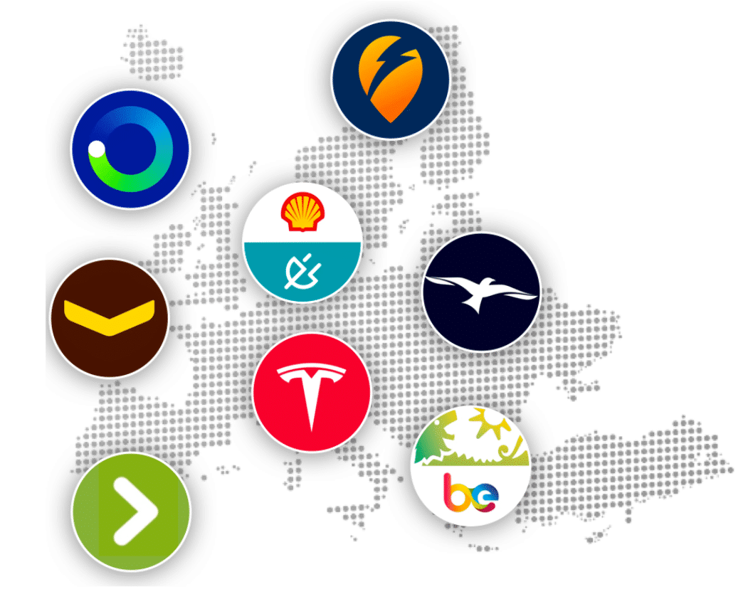 Map of Europe electric car charging